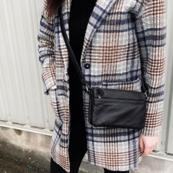 Sort Firenze crossover taske - Blød lammeskind