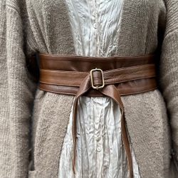 Taljebælte i blød cognac skind - Freja skind