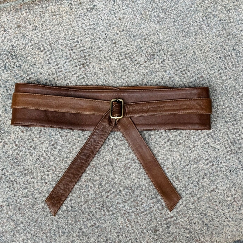 Taljebælte i blød cognac skind - Freja skind