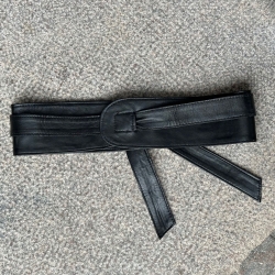 Taljebælte i blød sort skind - Freja skind