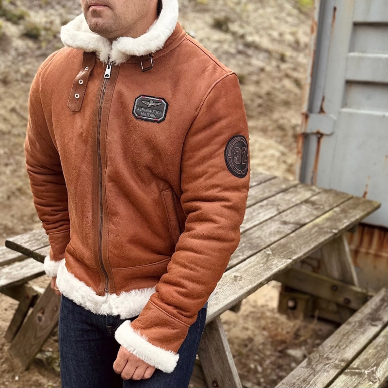 Jackson fårskinnsjacka - Pilotstil - Cognac - Herr - Freja Skind
