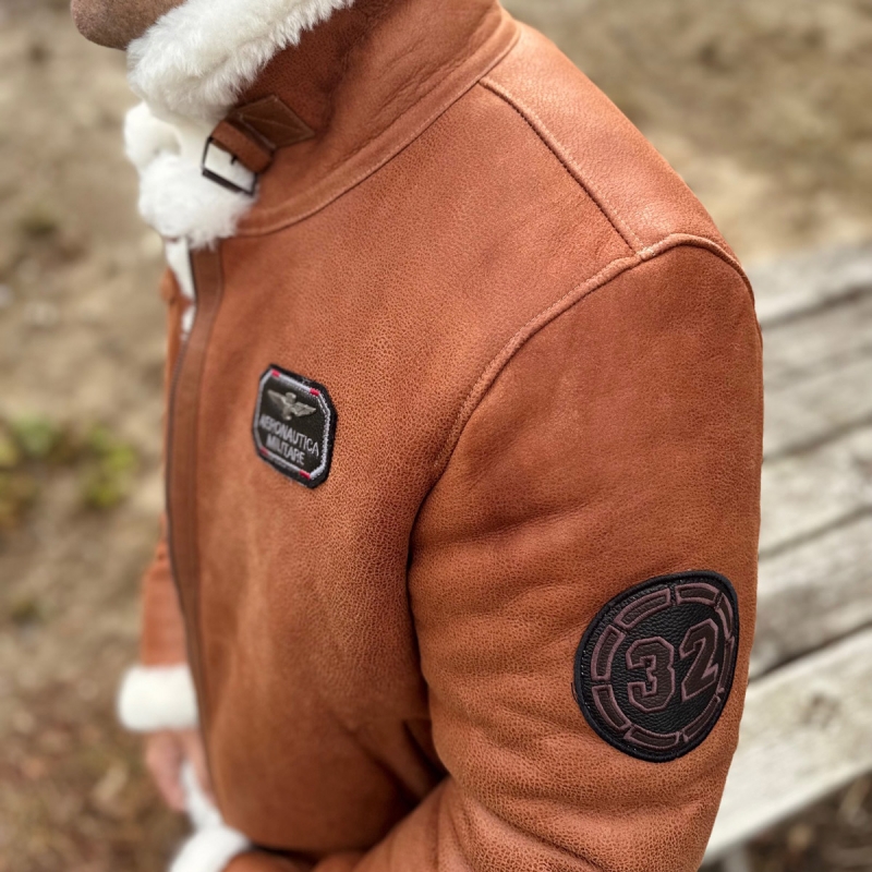 Jackson fårskinnsjacka - Pilotstil - Cognac - Herr - Freja Skind