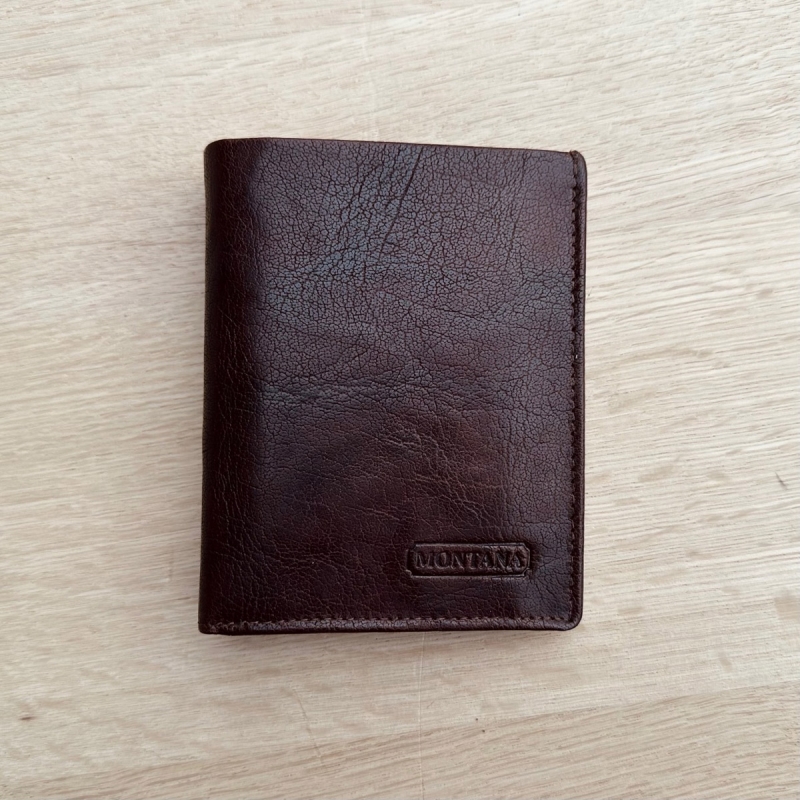 Brun herre læderpung med to fløje - Montana
