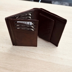 Brun herre læderpung med to fløje - Montana