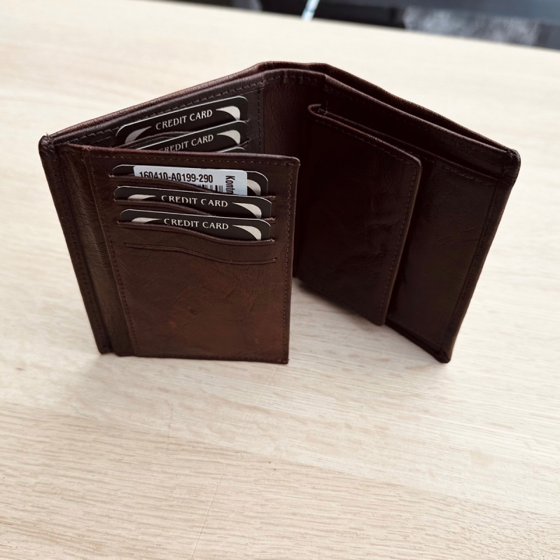 Brun herre læderpung med to fløje - Montana