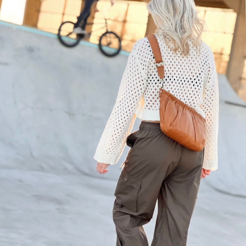 Cognac Dagny dametaske i blød skind - Treats