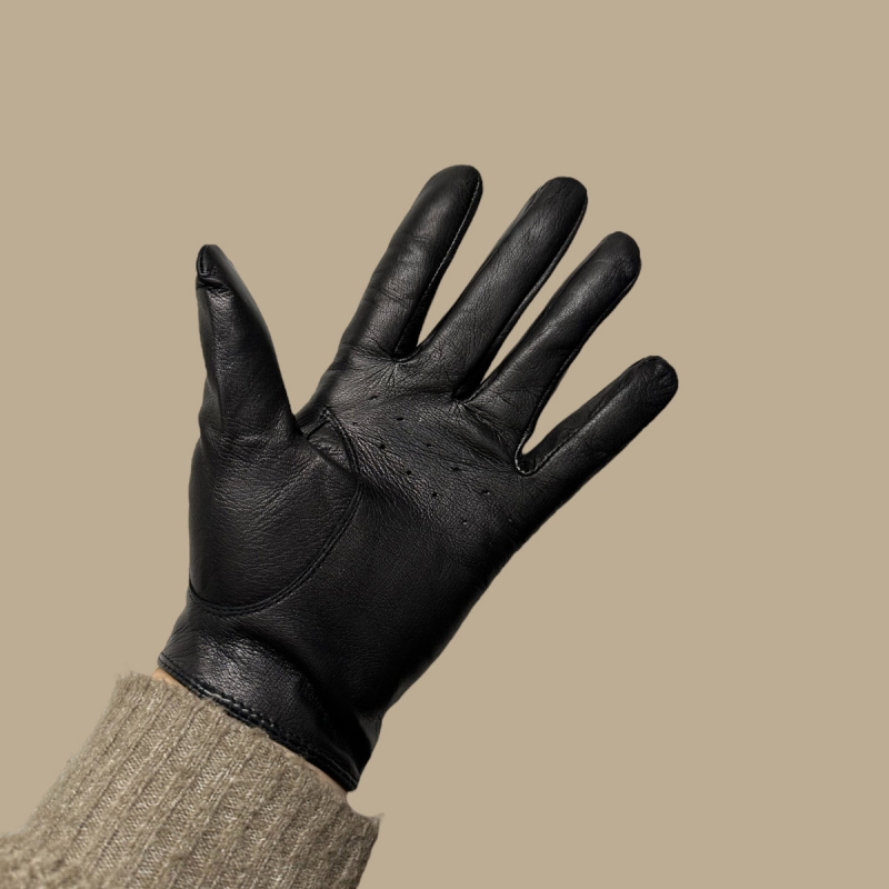 Sort dame kørehandske i blød skind - Viola fra Levinsky Sort dame kørehandske i blød skind - Viola fra Levinsky