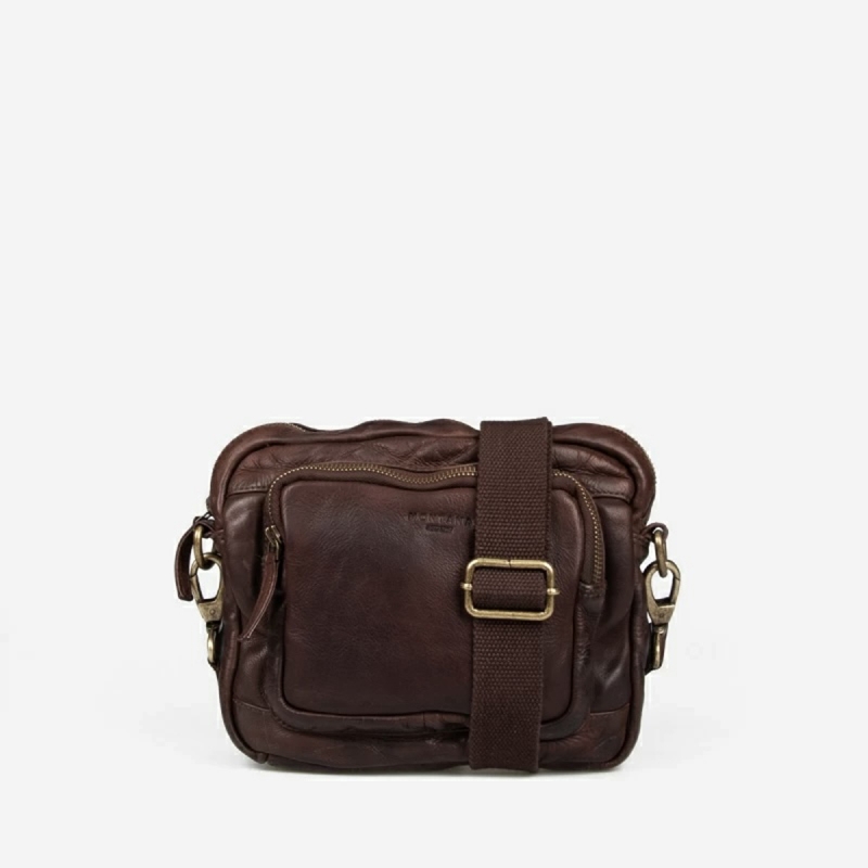 Dayton crossbody taske i brun bøffelskind - Montana - 272303