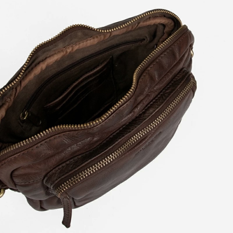 Dayton crossbody taske i brun bøffelskind - Montana - 272303