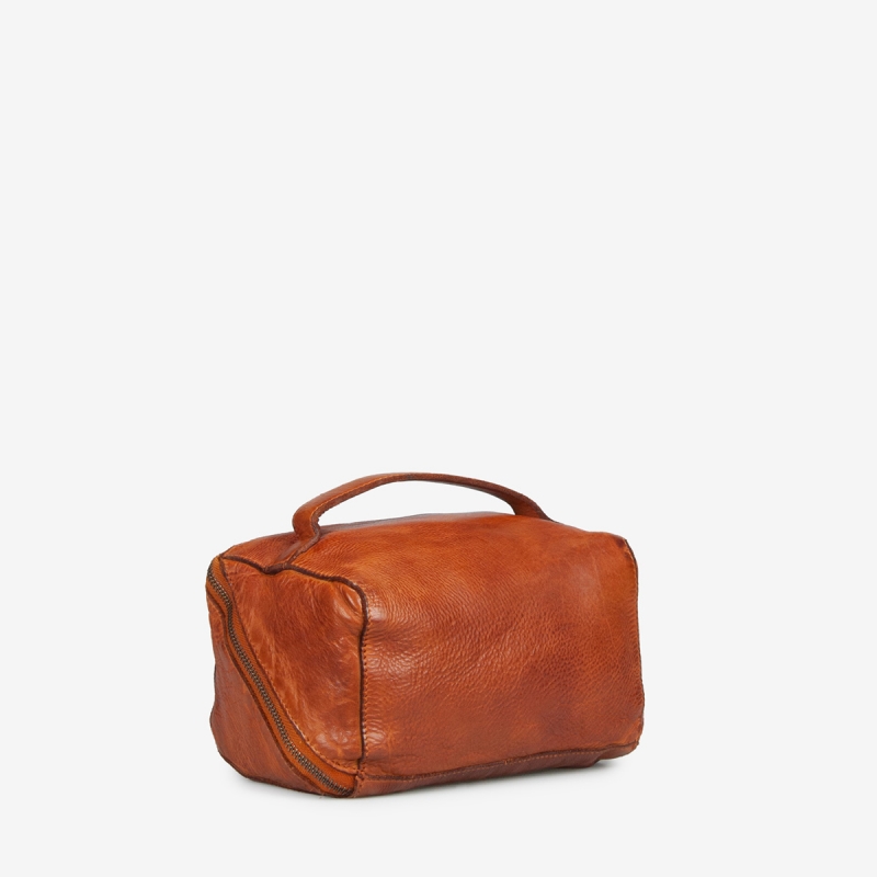 Austin necessär - Smart öppning - Cognac buffelskinn - Montana