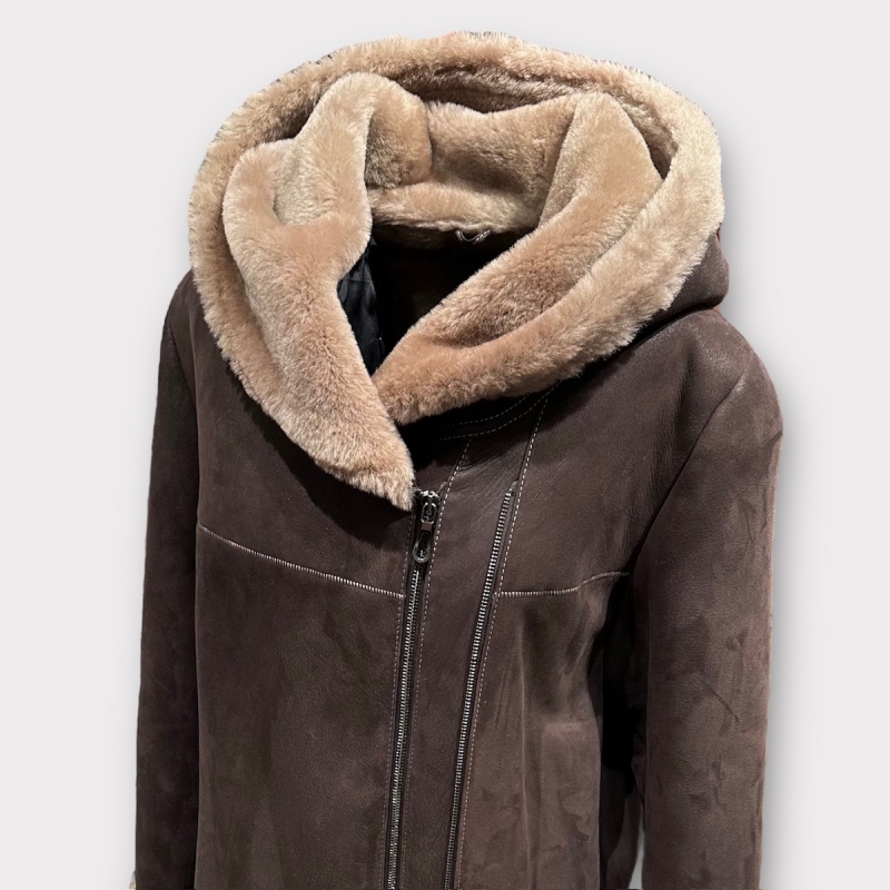 Dame rulamsjakke - Clara - Brun Toscana rulam - Blød og varm - Freja skind