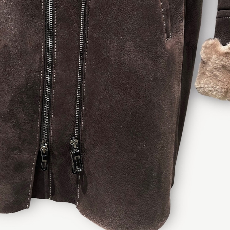 Dame rulamsjakke - Clara - Brun Toscana rulam - Blød og varm - Freja skind