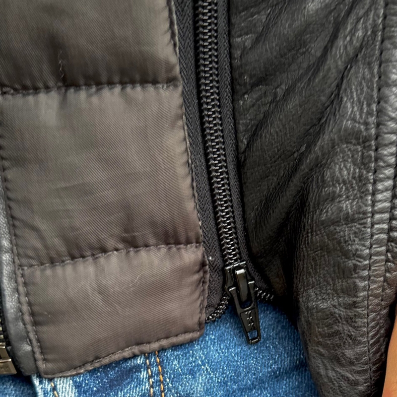 Plus size vinter läderjacka i svart lammskinn - Herr - Notyz