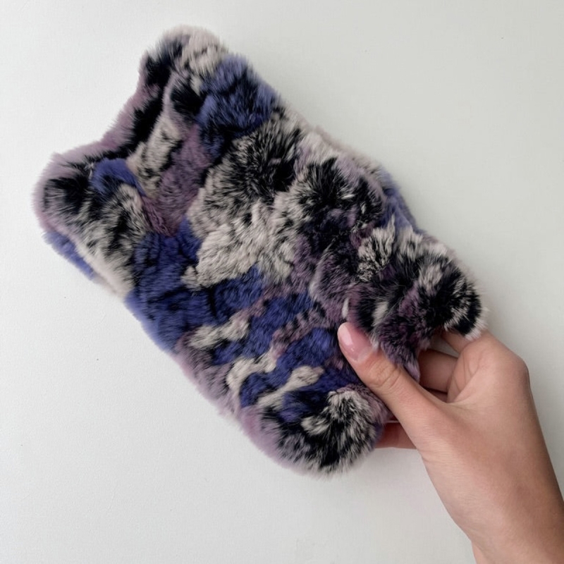 Pandebånd af rex kaninpels - multifarvet - Levinsky