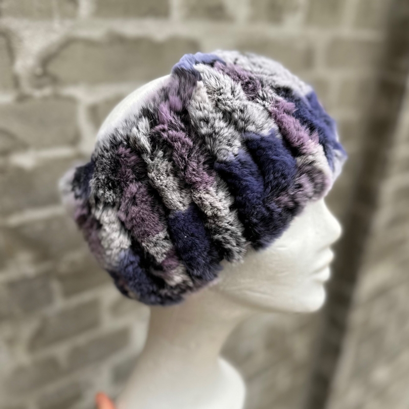 Pandebånd af rex kaninpels - multifarvet - Levinsky