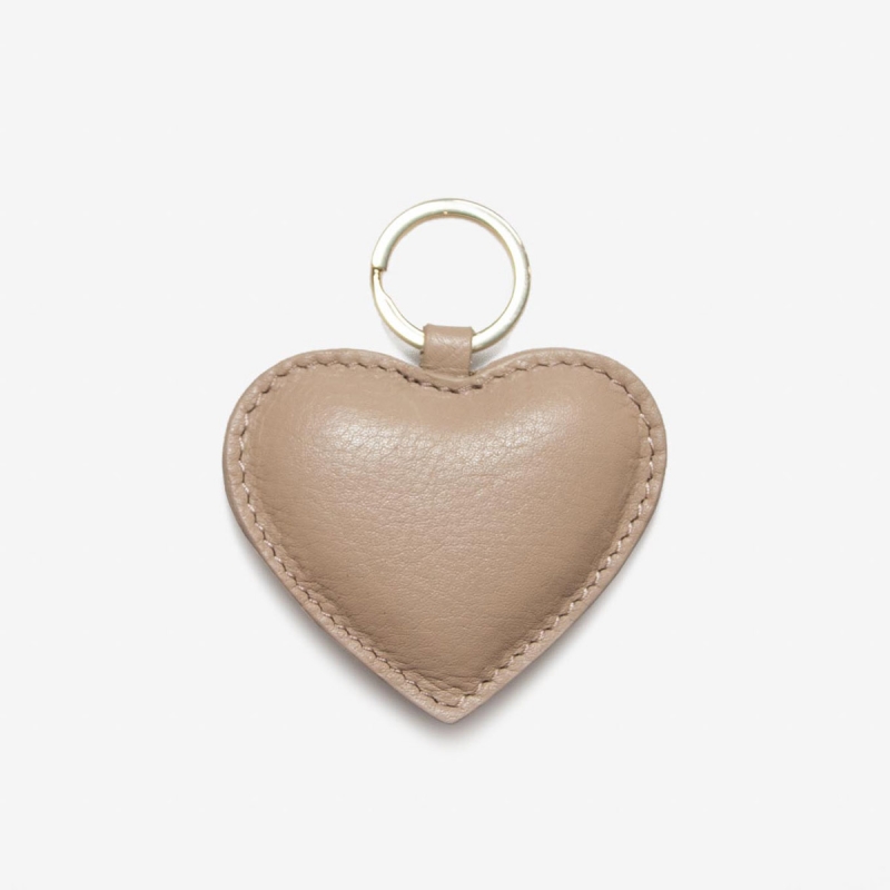 Beige Naomi nøglering med hjerte - Treats - 002255