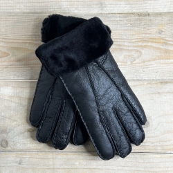 Ydun fårskinnshandske - Svart skinn med varmt fårskinn - Dam - Freja Skind