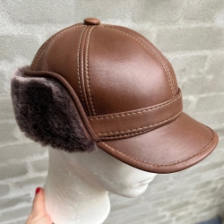 Herre rulamshue - cognac rulam - Freja skind