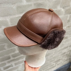 Herre rulamshue - cognac rulam - Freja skind