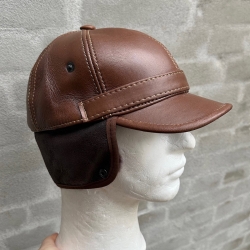 Herre rulamshue - cognac rulam - Freja skind