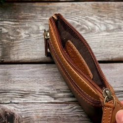 Tascha pung i blød cognac lammeskind - Freja skind