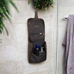 Sydney toilettaske - Brun bøffel læder - Freja skind