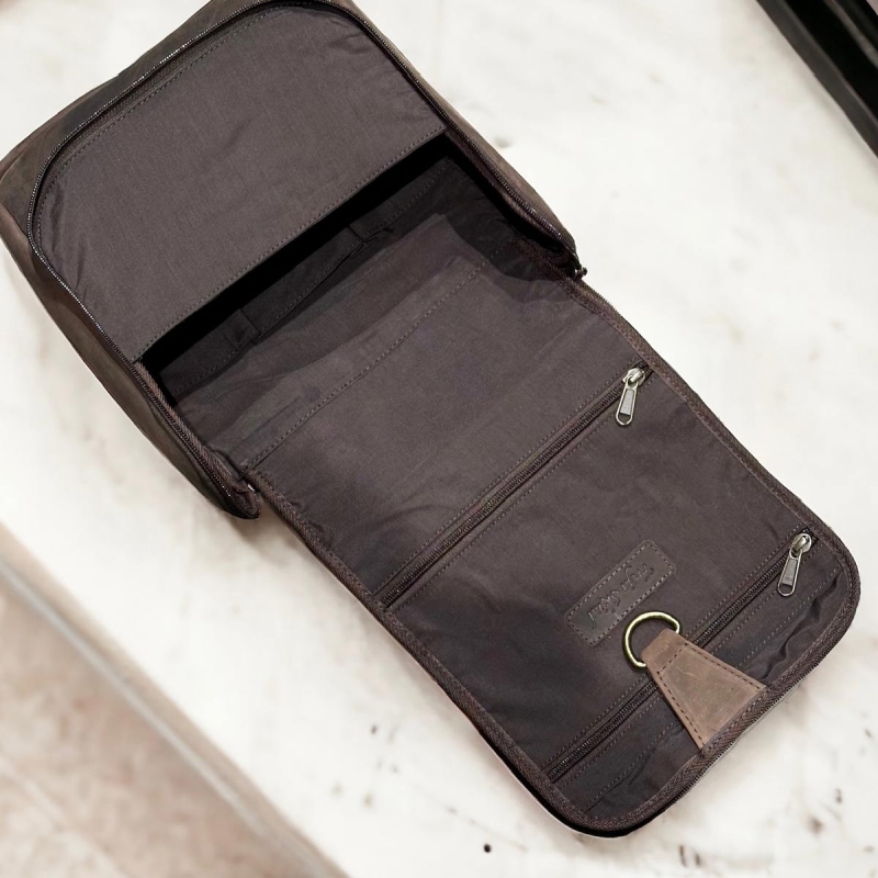 Sydney toilettaske - Brun bøffel læder - Freja skind