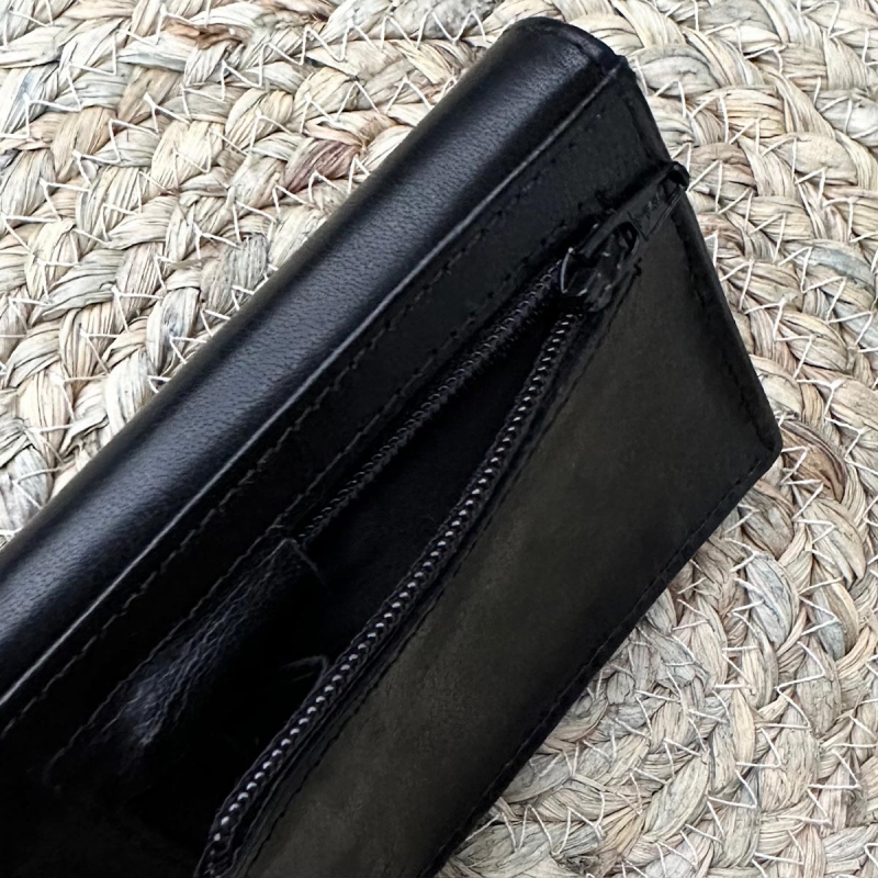 Nicolas - sort herre læderpung med kort pull up funktion - Freja skind