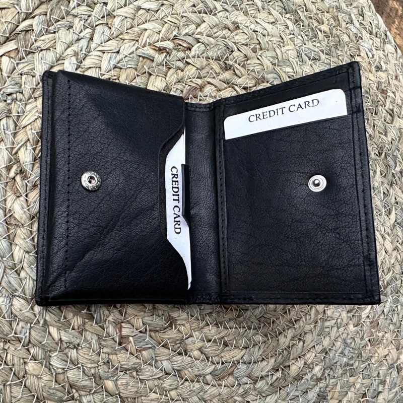 Nicolas - sort herre læderpung med kort pull up funktion - Freja skind