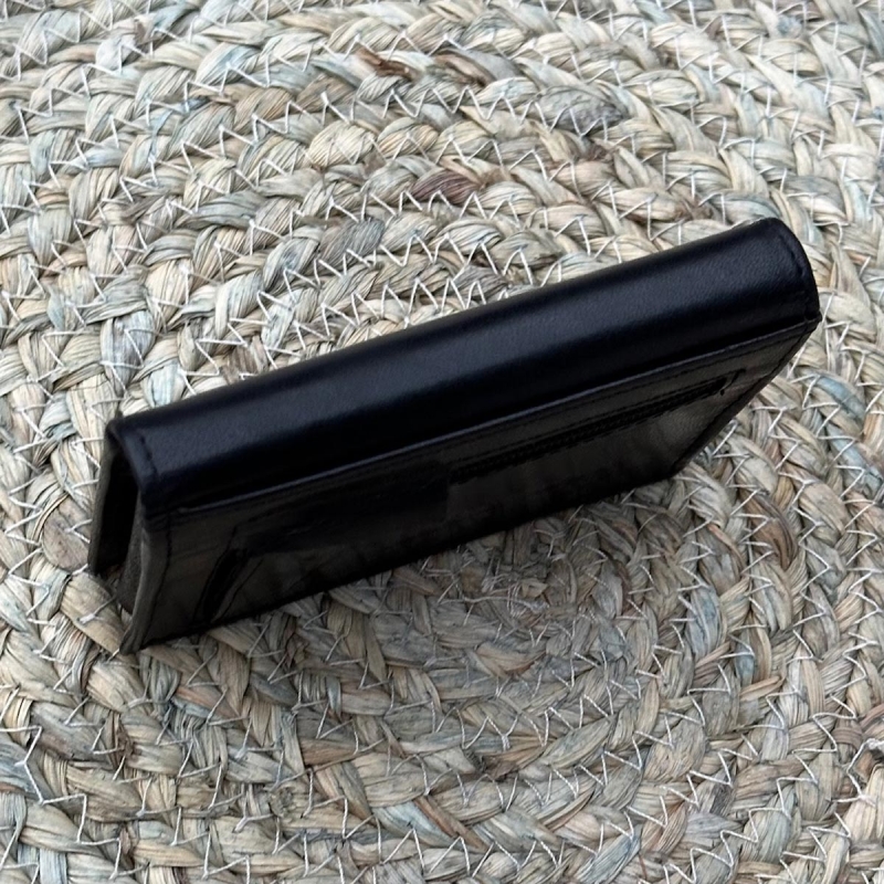 Nicolas - sort herre læderpung med kort pull up funktion - Freja skind