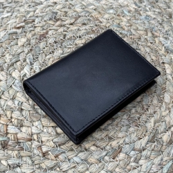 Nicolas - sort herre læderpung med kort pull up funktion - Freja skind