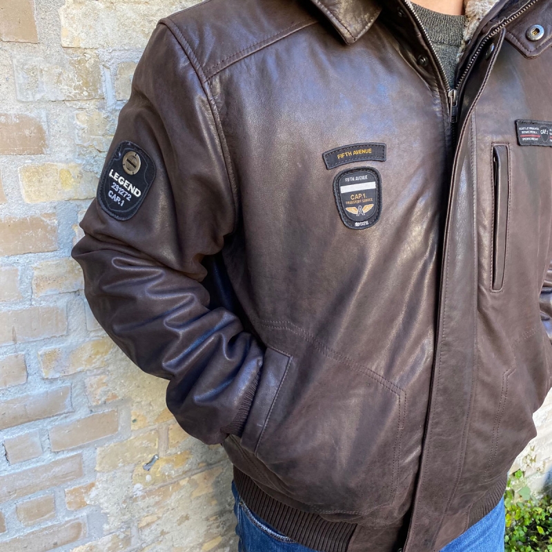 Herre vinterjakke - Captain  - Retro look - aft foer og hætte - Freja skind