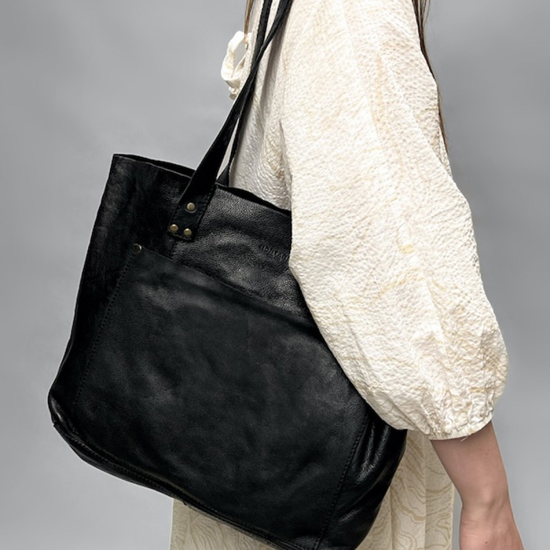 Shopper i blød cognac bøffelskind - Amber - Montana