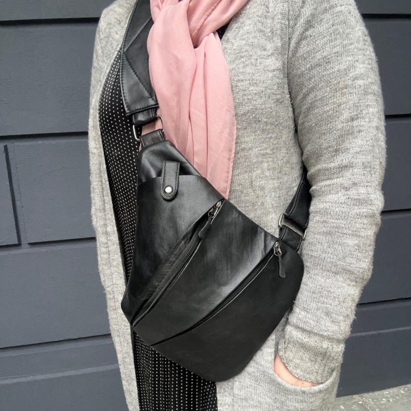 Sort Iben Sleekbag - Blød skind - Freja skind