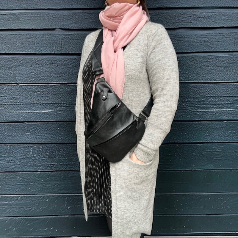 Sort Iben Sleekbag - Blød skind - Freja skind