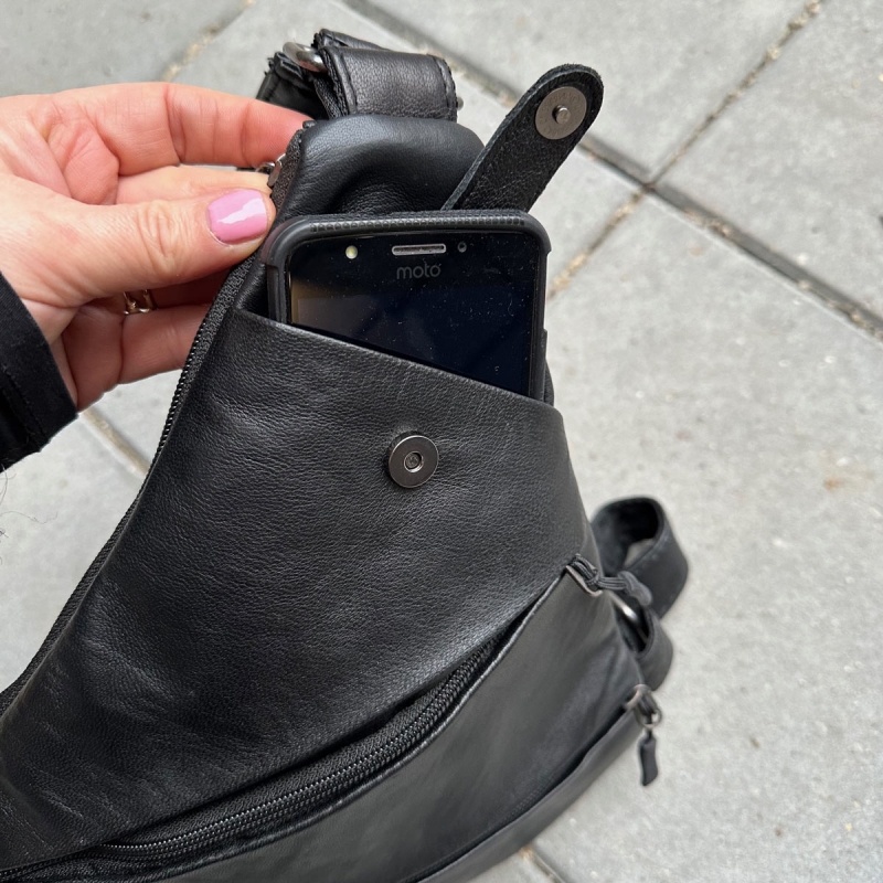 Sort Iben Sleekbag - Blød skind - Freja skind