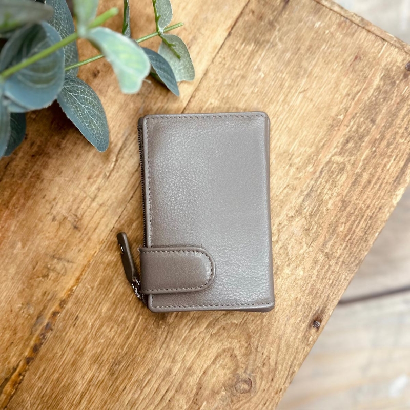 Austin kortholder og pung med nøglering - Taupe skind - Freja skind