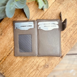 Austin kortholder og pung med nøglering - Taupe skind - Freja skind