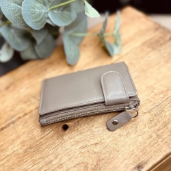 Austin kortholder og pung med nøglering - Taupe skind - Freja skind