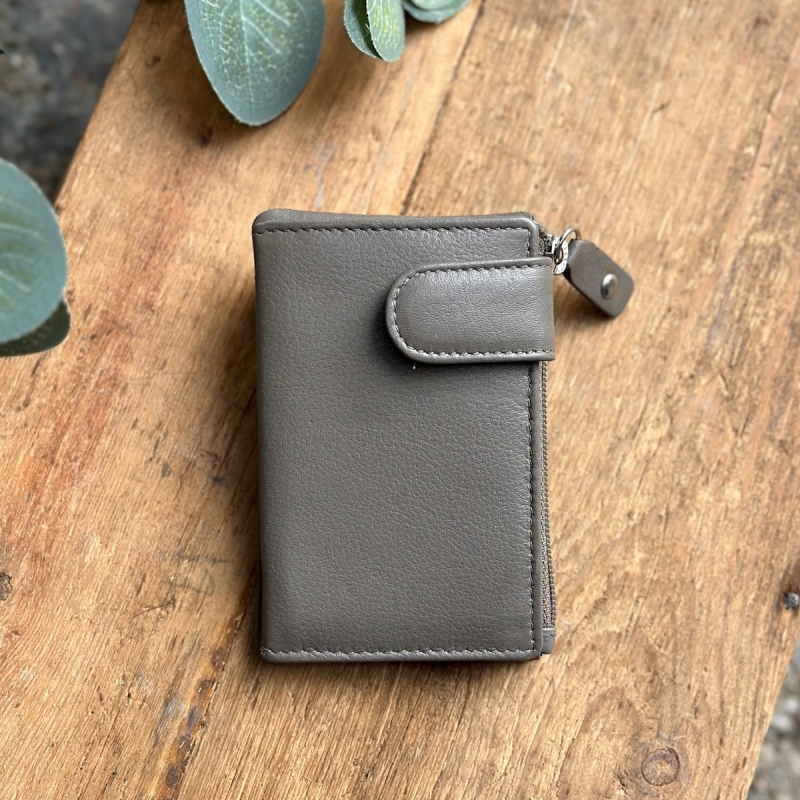 Austin kortholder og pung med nøglering - Taupe skind - Freja skind