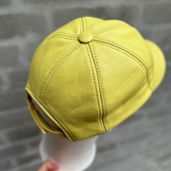 Lys gul herre skind cap - Freja skind