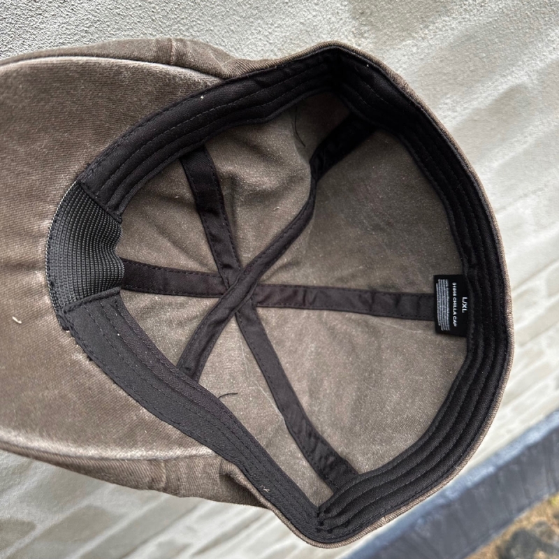 Flat cap - Chilla - Brun kanvas 100% bomuld - Scippis - Freja skind