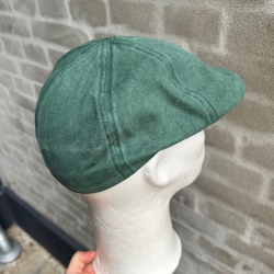 Flat cap - Chilla - Grøn kanvas 100% bomuld - Scippis - Freja skind