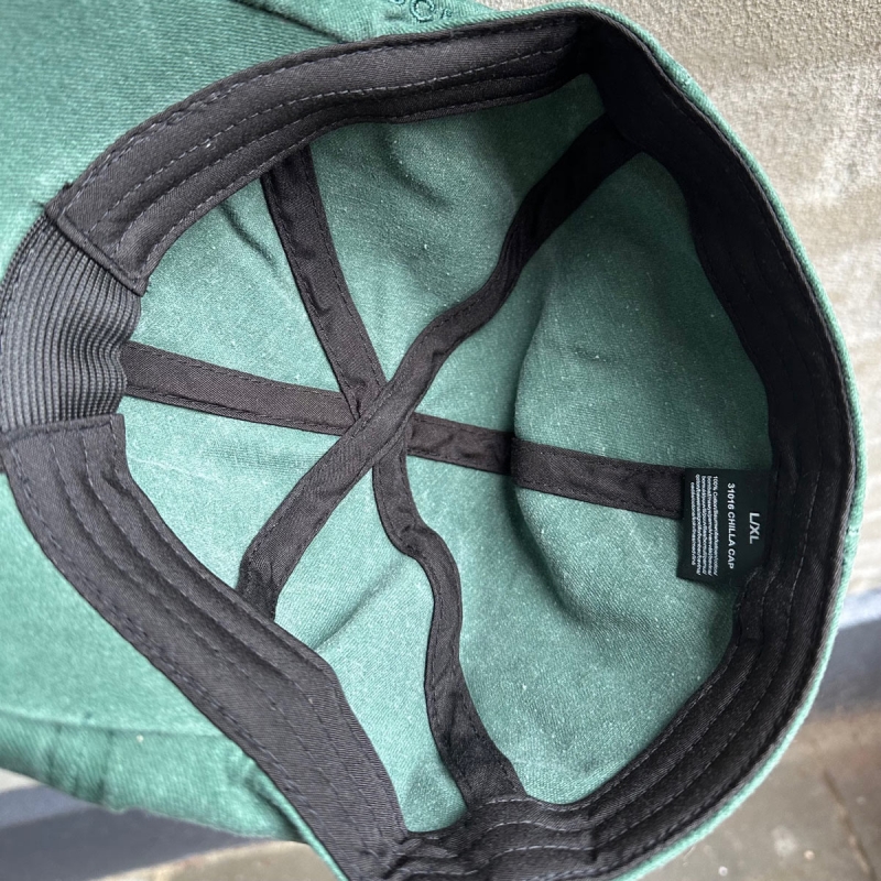 Flat cap - Chilla - Grøn kanvas 100% bomuld - Scippis - Freja skind