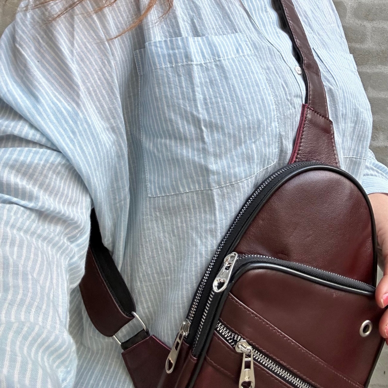 Florida crossbody taske - bordeaux skind - Freja skind