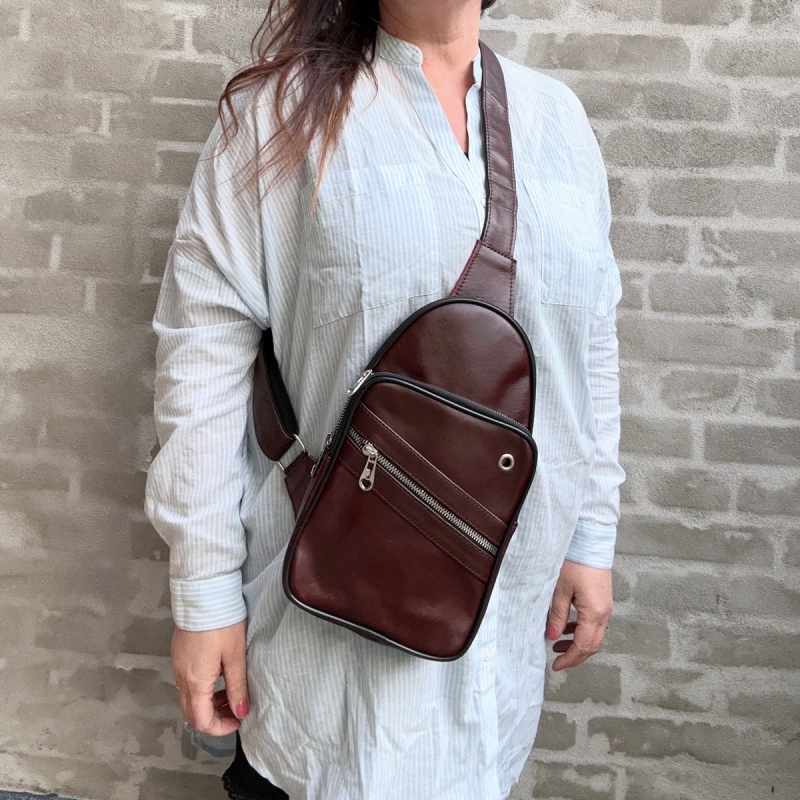 Florida crossbody taske - bordeaux skind - Freja skind