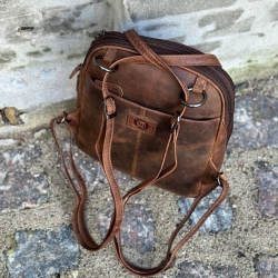 Brun rygsæk i bøffellæder - Dame - Leather design ur1606 - Freja skind