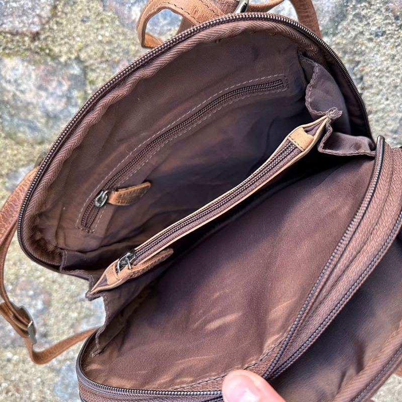 Brun rygsæk i bøffellæder - Dame - Leather design ur1606 - Freja skind