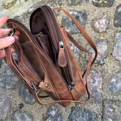 Brun rygsæk i bøffellæder - Dame - Leather design ur1606 - Freja skind