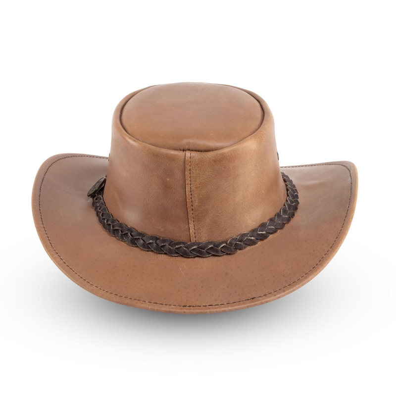 Wiggo cowboyhatt i cognac oxläder - Scippis